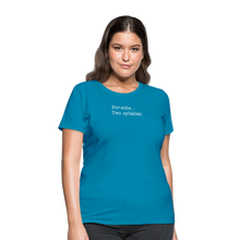 Load image into Gallery viewer, Porsche is a two syllable word (Ladies) - turquoise