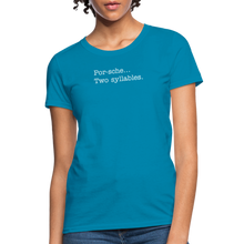 Load image into Gallery viewer, Porsche is a two syllable word (Ladies) - turquoise